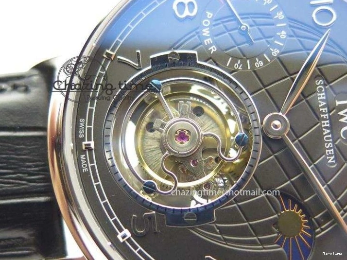 MIROTIME 0419 Portuguese Tourbillon Power Reserve Moonphase SS Black Dial On Black Leather Strap TechFriendly 7321